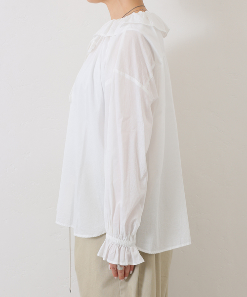 追加》コットンローン フリルパフブラウス（シャツ/ブラウス
