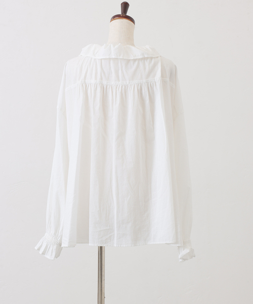 追加》コットンローン フリルパフブラウス（シャツ/ブラウス