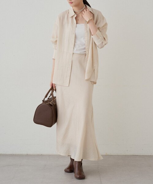 LOUNGEDRESS(ラウンジドレス)の「とろみフレアスカート(スカート・レディース・アイボリー/ブラック/ブラウン・SMALL/MEDIUM)」の13枚目の写真