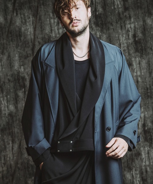 セール】【NO ID.】Double-Breasted Big Long Coat / ダブル ブレスト