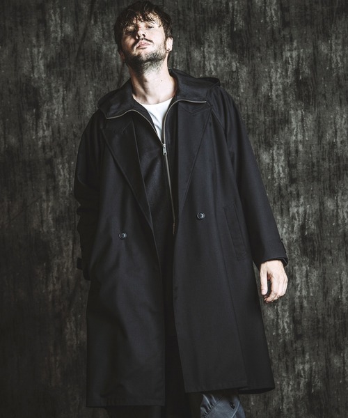 セール】【NO ID.】Double-Breasted Big Long Coat / ダブル ブレスト