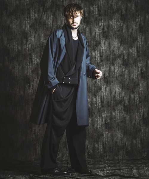 セール】【NO ID.】Double-Breasted Big Long Coat / ダブル ブレスト