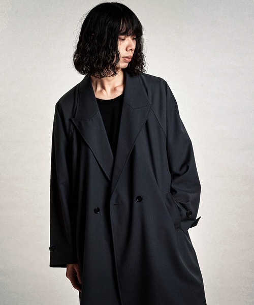 セール】【NO ID.】Double-Breasted Big Long Coat / ダブル ブレスト