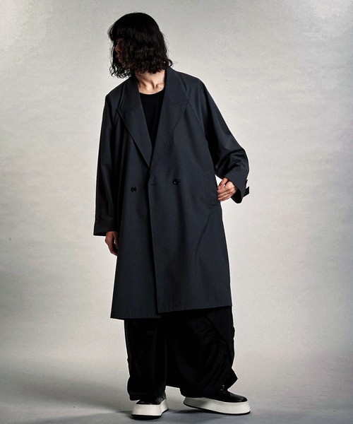 セール】【NO ID.】Double-Breasted Big Long Coat / ダブル ブレスト