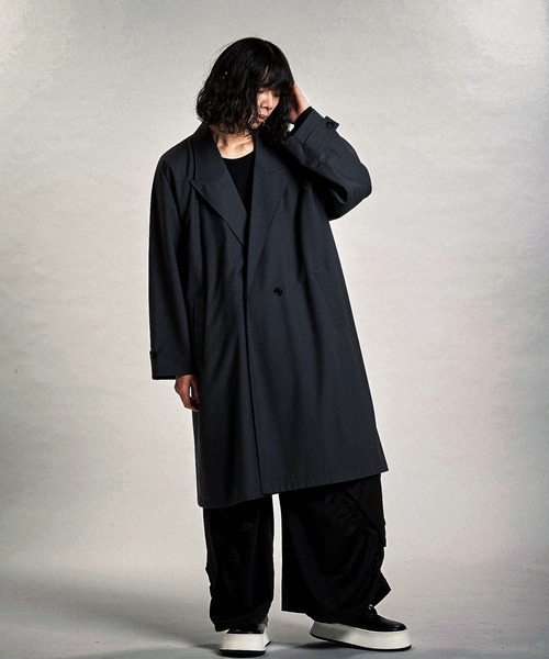セール】【NO ID.】Double-Breasted Big Long Coat / ダブル ブレスト