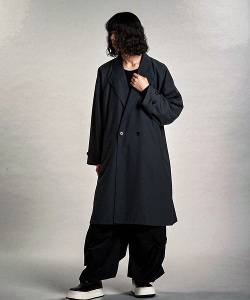 極美品✨　René ブラック トレンチコート　ダブルブレスト　ロングコート　黒 Amazon.co.jp: JJZXD 春の気質女性のトレンチコートイギリス風