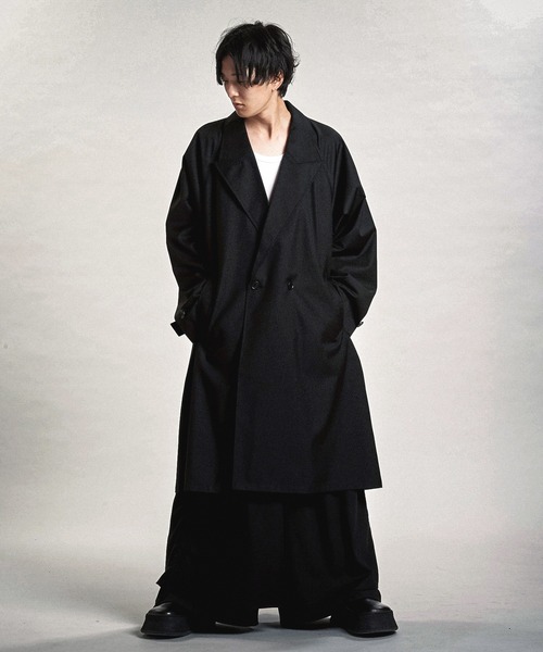 NO ID.(ノーアイディ)の「【NO ID.】Double-Breasted Big Long Coat / ダブル ブレスト ビッグ ロング コート(トレンチコート・メンズ・ブラック/その他5/グレー・ONE SIZE)」の19枚目の写真