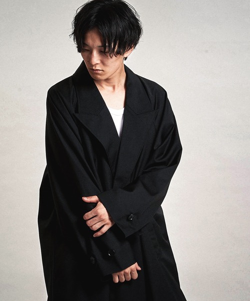 セール】【NO ID.】Double-Breasted Big Long Coat / ダブル ブレスト