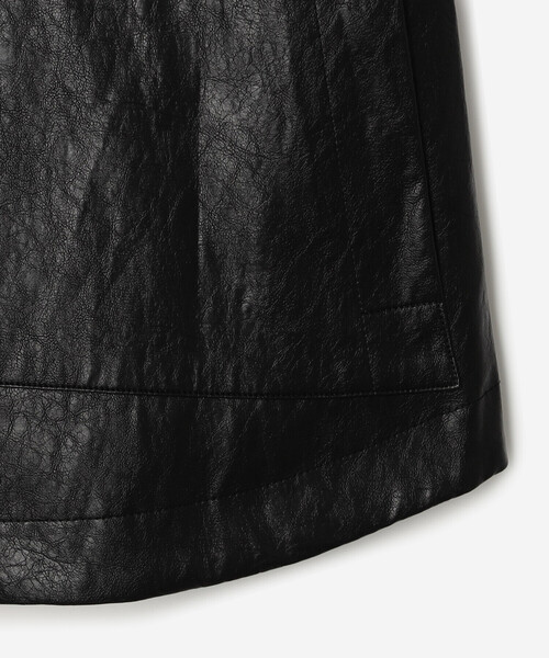 Bshop（ビショップ）の「eunoia | フェイクレザー ジャケット WOMEN（ノーカラージャケット・レディース・ブラック・ONE）」の7枚目の写真