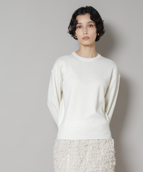 セール】毛玉レスニットスムースクルーネックプルオーバー（ニット