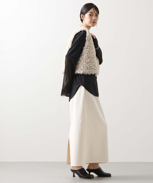 CLOCHE（クロシェ）の「袖シアー裾ラウンドT（Tシャツ/カットソー・レディース・オフホワイト/ブラック・FREE）」の20枚目の写真