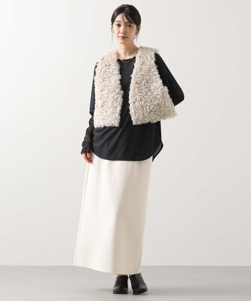 CLOCHE（クロシェ）の「袖シアー裾ラウンドT（Tシャツ/カットソー・レディース・オフホワイト/ブラック・FREE）」の22枚目の写真