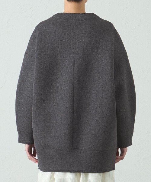 CAST:（キャストコロン）の「【イージーケア/着回し抜群】ダンボールミドルブルゾン（カーディガン/ボレロ・レディース・グレー系その他2/オフホワイト・M）」の9枚目の写真