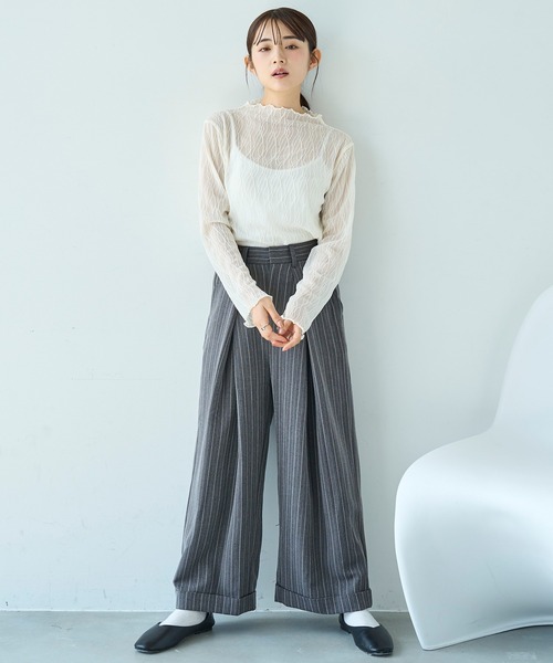 ワイドタックパンツ【588097】（スラックス）｜mil（ミル）の