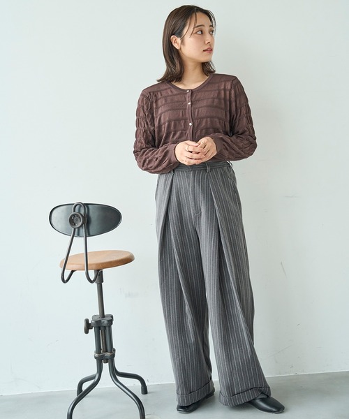 ワイドタックパンツ【588097】（スラックス）｜mil（ミル）の