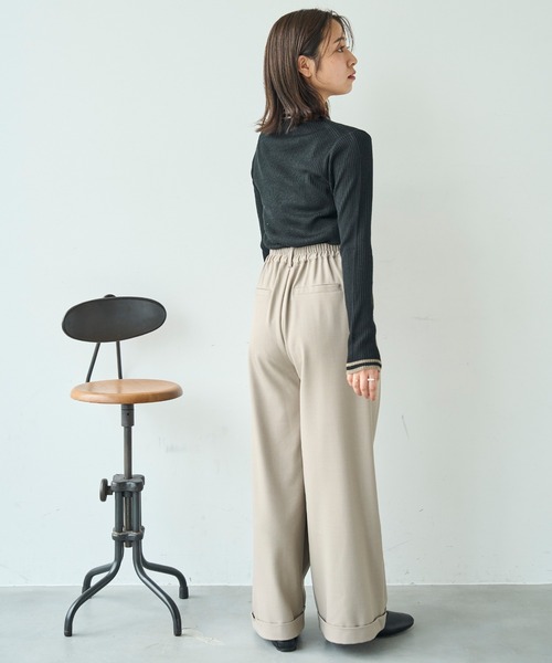 【商談中m(__)m】 ワイドタックパンツ【588097】（スラックス）｜mil（ミル）の