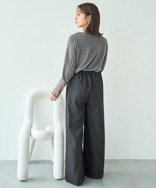 ワイドタックパンツ【588097】（スラックス）｜mil（ミル）の