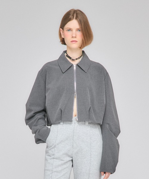 Nora Lily elle(ノラリリーエル)の「【Nora Lily】「elle」Tuck Egg Silhouette Blouson(ブルゾン・レディース・ネイビー/グレー/ブラック・FREE)」の12枚目の写真