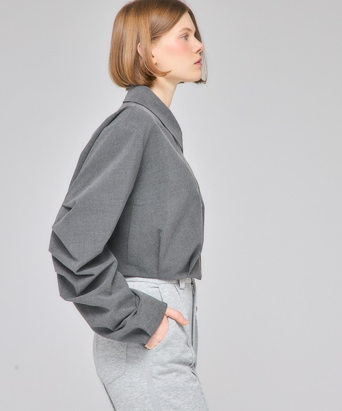 Nora Lily elle(ノラリリーエル)の「【Nora Lily】「elle」Tuck Egg Silhouette Blouson(ブルゾン・レディース・ネイビー/グレー/ブラック・FREE)」の17枚目の写真