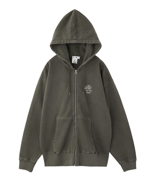 MIX LOGO & FACE FADED ZIP UP SWEAT HOODIE（パーカー）｜X
