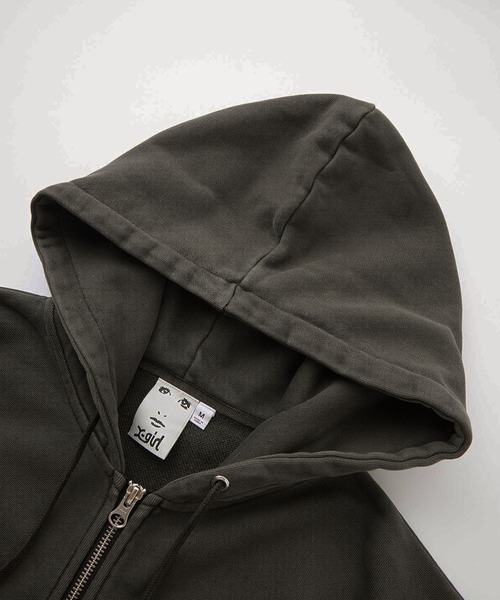 MIX LOGO & FACE FADED ZIP UP SWEAT HOODIE（パーカー）｜X