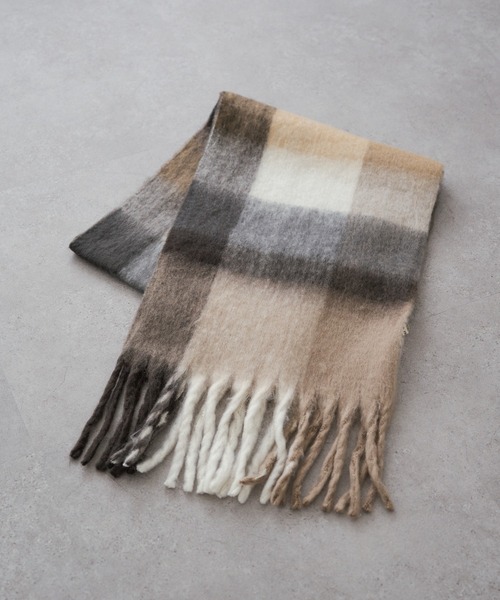 セール】起毛フェイクウールチェックマフラー（マフラー）｜PUAL CE