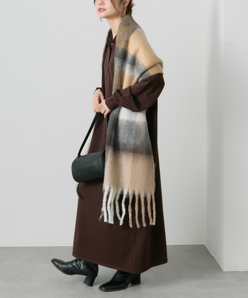 セール】起毛フェイクウールチェックマフラー（マフラー）｜PUAL CE