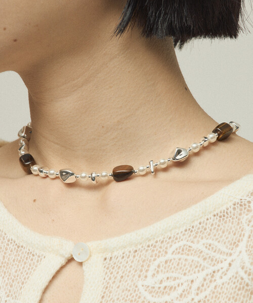 Firsthand(ファーストハンド)の「Firsthand/ファーストハンド ランダム ビーズネックレス(ネックレス・レディース・シルバー・ONE SIZE)」の5枚目の写真