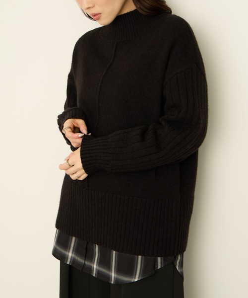 NAVY(ネイビー)の「nAvy もちりハイネックニット(ニット/セーター・レディース・ベージュ/ブルー/オレンジ/ライトグリーン/ブラック・L/M)」の11枚目の写真