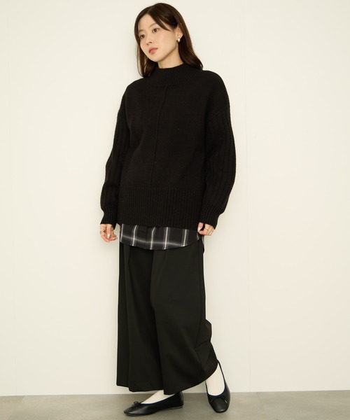 NAVY(ネイビー)の「nAvy もちりハイネックニット(ニット/セーター・レディース・ベージュ/ブルー/オレンジ/ライトグリーン/ブラック・L/M)」の13枚目の写真