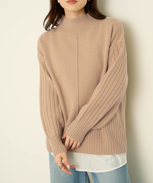 NAVY(ネイビー)の「nAvy もちりハイネックニット(ニット/セーター・レディース・ベージュ/ブルー/オレンジ/ライトグリーン/ブラック・L/M)」の16枚目の写真