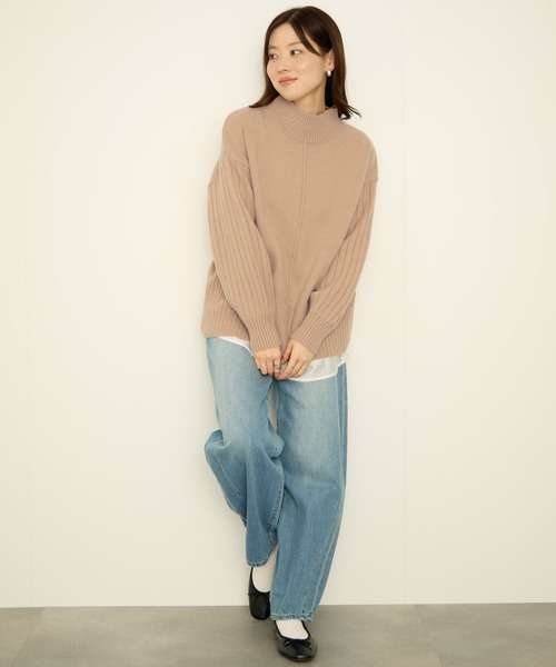 NAVY(ネイビー)の「nAvy もちりハイネックニット(ニット/セーター・レディース・ベージュ/ブルー/オレンジ/ライトグリーン/ブラック・L/M)」の17枚目の写真