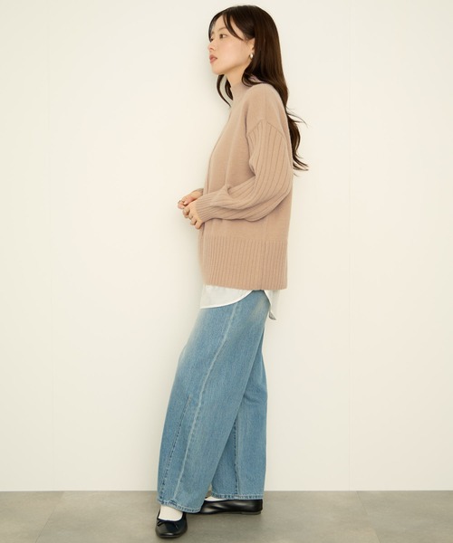 NAVY(ネイビー)の「nAvy もちりハイネックニット(ニット/セーター・レディース・ベージュ/ブルー/オレンジ/ライトグリーン/ブラック・L/M)」の18枚目の写真