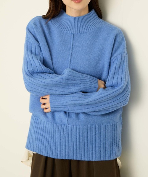 NAVY(ネイビー)の「nAvy もちりハイネックニット(ニット/セーター・レディース・ベージュ/ブルー/オレンジ/ライトグリーン/ブラック・L/M)」の19枚目の写真