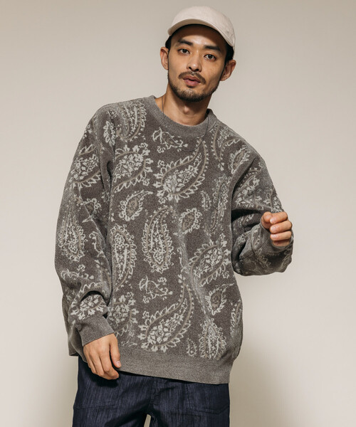 エトロ シルク混 長袖 セーター ニット ペイズリー 総柄 L ETRO/エトロ_Men通販 | ペイズリープリント ウール セーター【送料無料