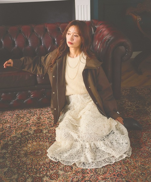 mysty woman（ミスティウーマン）の「ツイルマウンテンパーカー 582488（マウンテンパーカー・レディース・ネイビー/ベージュ/ブラウン・FREE）」の4枚目の写真