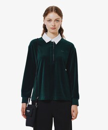 LACOSTE | ルーズシルエット サイドスリット ベロアポロシャツ(ポロシャツ)