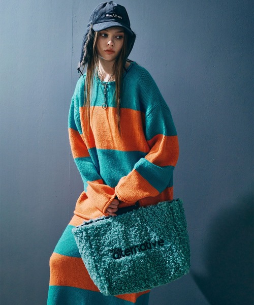 RNA(アールエヌエー)の「E5185 シープボアBIGトート(トートバッグ・レディース・イエロー/ベージュ/ブルー・FREE)」の7枚目の写真