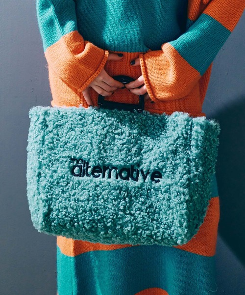 RNA(アールエヌエー)の「E5185 シープボアBIGトート(トートバッグ・レディース・イエロー/ベージュ/ブルー・FREE)」の5枚目の写真