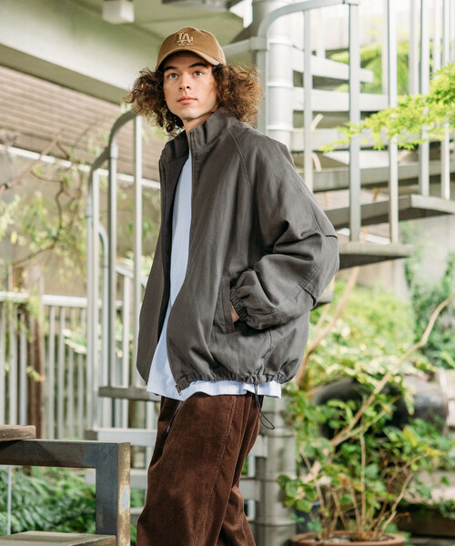 セール】限定展開 ビッグシルエット スタンドカラー ダック ブルゾン