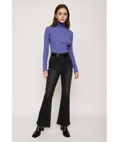 セール】ストレッチデニム ベルテッド フレア ジーンズ（デニムパンツ