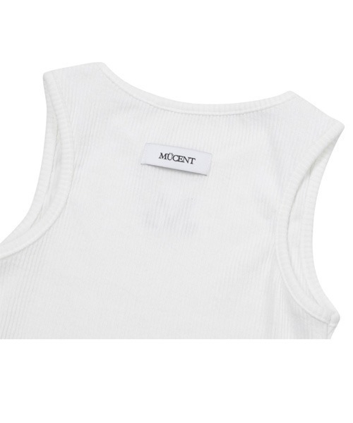 MUCENT（ムセント）の「ALLEN BACK DETAIL MINI CROP SLEEVELESS（タンクトップ・レディース・ホワイト・FREE）」の4枚目の写真