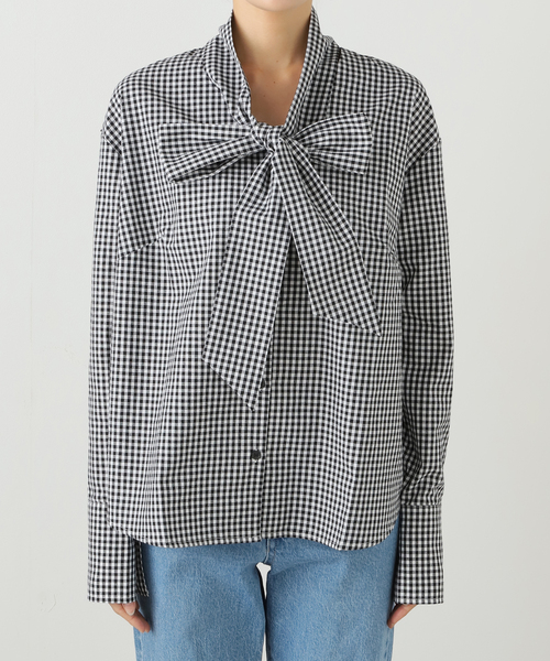 PROVOKE （プロヴォーク）の「PROVOKE/プロヴォーク ギンガムボウタイシャツ PV-030071（シャツ/ブラウス・レディース・ブラック/ブラウン・FREE）」の10枚目の写真