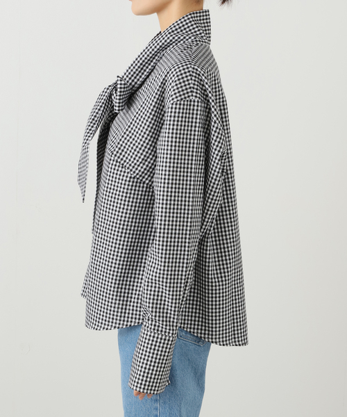 PROVOKE （プロヴォーク）の「PROVOKE/プロヴォーク ギンガムボウタイシャツ PV-030071（シャツ/ブラウス・レディース・ブラック/ブラウン・FREE）」の11枚目の写真