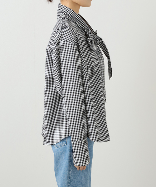 PROVOKE （プロヴォーク）の「PROVOKE/プロヴォーク ギンガムボウタイシャツ PV-030071（シャツ/ブラウス・レディース・ブラック/ブラウン・FREE）」の13枚目の写真