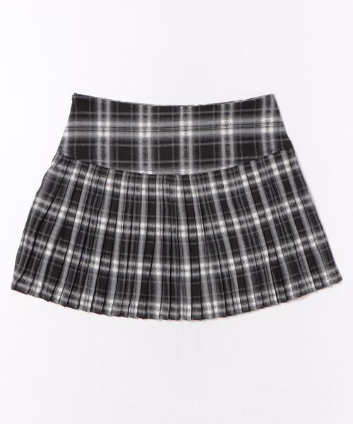 HOOK(フック)の「HOOK for girls チェック柄 プリーツ ミニスカート(スカート・レディース・ブラック/レッド/ネイビー・MEDIUM/SMALL/LARGE)」の2枚目の写真
