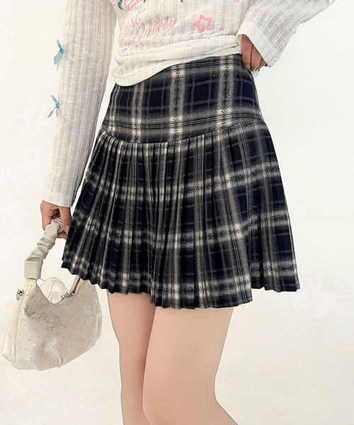 HOOK(フック)の「HOOK for girls チェック柄 プリーツ ミニスカート(スカート・レディース・ブラック/レッド/ネイビー・MEDIUM/SMALL/LARGE)」の9枚目の写真