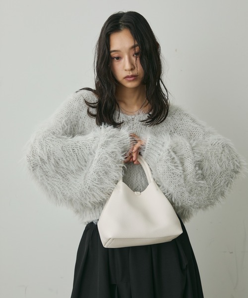 Lunea(ルネア)の「2wayハンドバッグ/コーデュロイポーチ付き(ハンドバッグ・レディース・ホワイト/ブラウン/グレー/ブラック・FREE)」の6枚目の写真