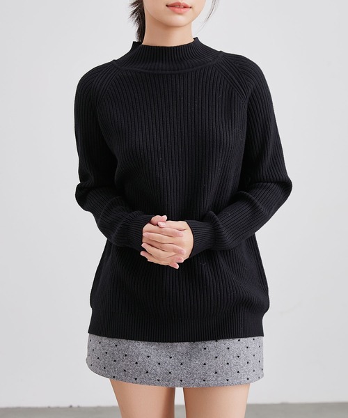 Lace Ladies(レースレディース)の「ウールタッチ ハイネック ラグラン ニット プルオーバー(ニット/セーター・レディース・モカ/アイボリー/ブラック/グレイッシュベージュ・FREE)」の16枚目の写真