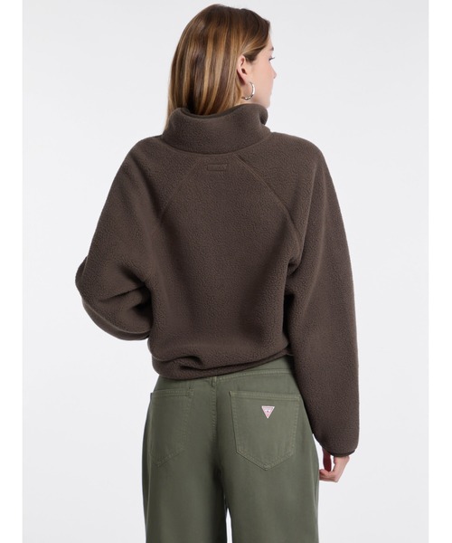 GUESS JEANS Mock Neck Sherpa Jacket ハーフジップ | GUESS(ゲス